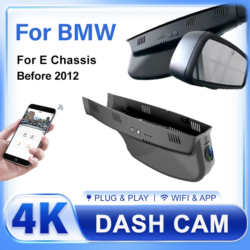 NOVÝ 4K 2160P CAR DVR DASH CAMERA CAMERA pre BMW 1 3 5 7 x1 x3 x5 m séria E60 E61 E65 E66 E70 E72 E83 E84 E88 E88 E92 WiFi Dashcam
