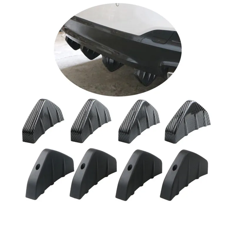 Nový 4ks Universal Carbon Fiber Modified Zadný nárazník pre Volkswagen VW T5 Passat B5 B6 B7 B8 CC Golf 4 5 6 7 MK4 MK5 MK7