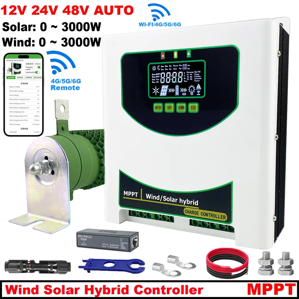 NOVÝ 5000W 12V 24V 48V MPPT Hybridný ovládač solárneho náboja vetra s funkciou WIFI pre 5 000 W SOLOR PANEL 3000W
