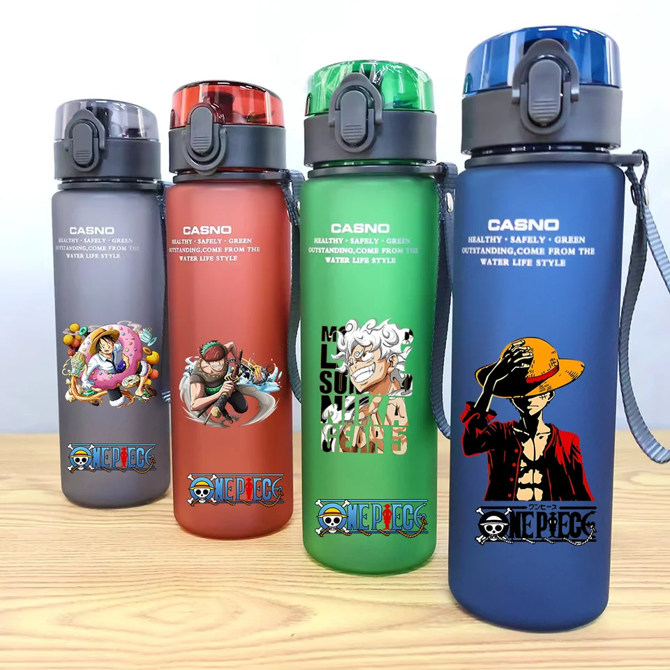 NOVÝ 560 ml anime s jednou kusovou vodou šálka veľká kapacita prenosný vonkajší športový nápoj fľaša kávu šálka detský darček Luffy NAMI