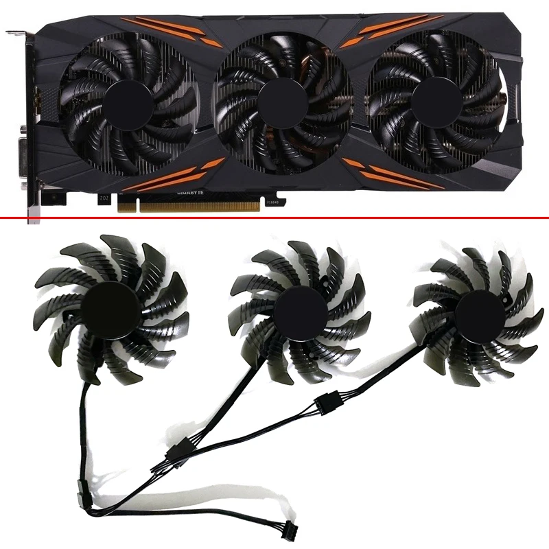 NOVÝ 78 mm 4pin T128010SU PLD08010S12HH GTX1080 GPU ventilátor pre gigabyte AORUS GTX1060 1070 1080 G1 GTX 1070TI 1080TI 960 980TI