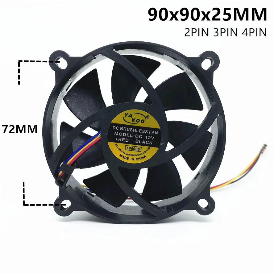 Nový 9025 9225 90 mm 9 cm kruhový ventilátor PC 775 CPU COLING VENTILÁR 12V 0,3A Ventilátor počítača 3pin 4pin