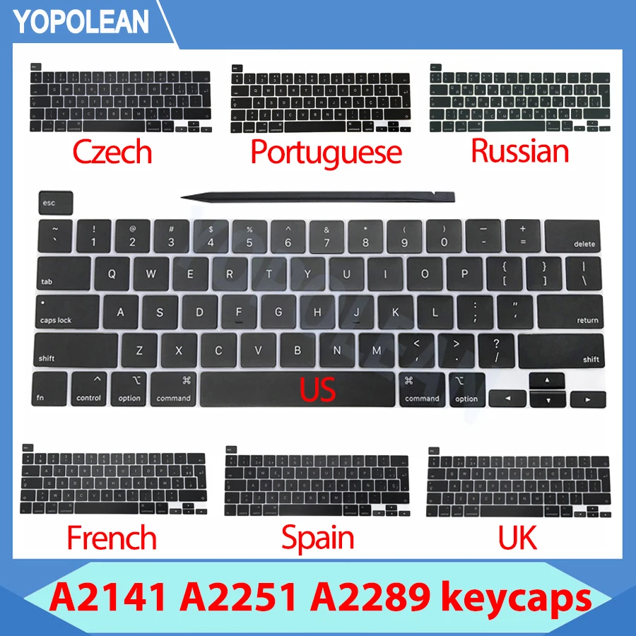 NOVÝ A2141 A2251 A2289 Klávesové klávesy Klávesové kľúče pre MacBook Pro Sietnici 13 