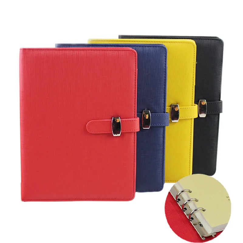 Nový A6 A7 6 Ring Binder PU Clip-On Notebook Loo Loose Leaf Notebook Cover Agenda Plánovač Organizátor Organizátor školské kancelárske potreby