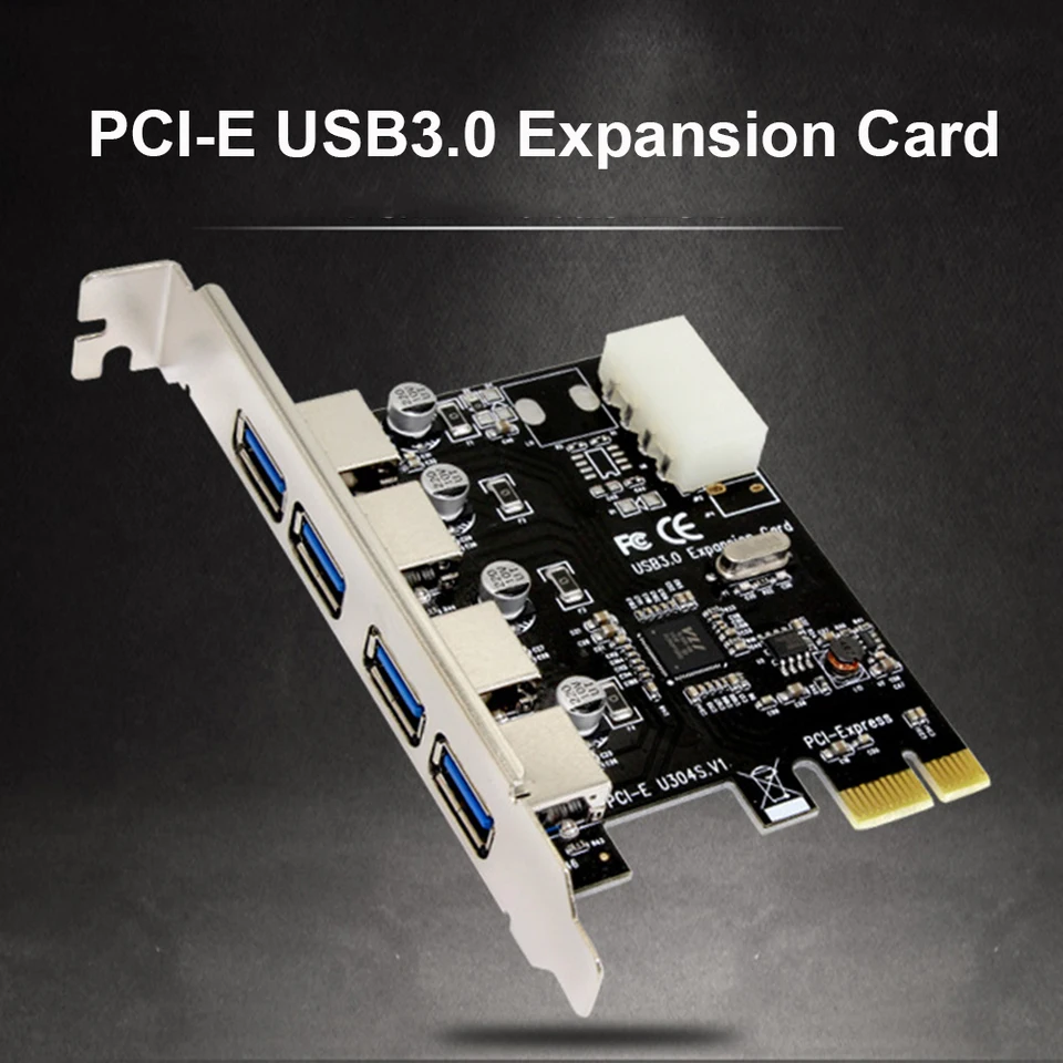 Nový adaptér USB3 PCI Express PCI E pre USB 3.0 Converter Controller PCIE X1 USB 3.0 4PORTS Adaptér USB3.0 PCI-E Expansion Card Card