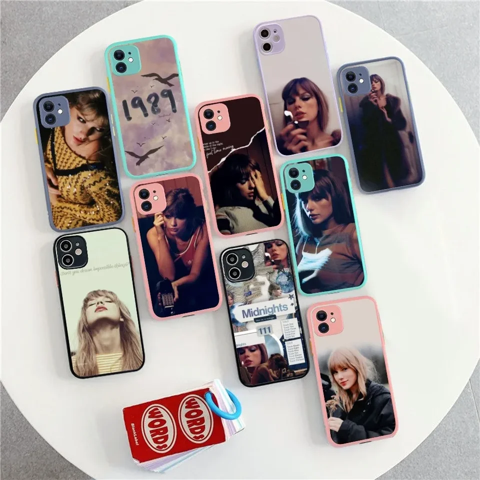 Nový album Midnights-Taylor Cushion Cover pre iPhone 14 x xr xs 7 8 plus 11 12 13 Pro Max 13Mini matný nárazový prípad