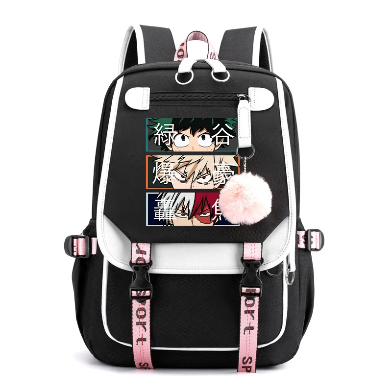 Nový anime deku Bakugou Katsuki Todoroki Shoto tlač batoh študent Žena bavlnená bavlna batoh Kawaii Women Men Batoh