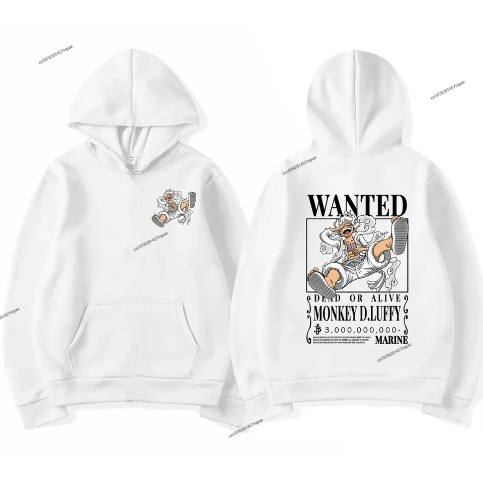 Nový anime Gear 5 Luffy Graphics Print Zipper Hoodie Harajuku oblečenie mikiny pánske mikina Street Wear