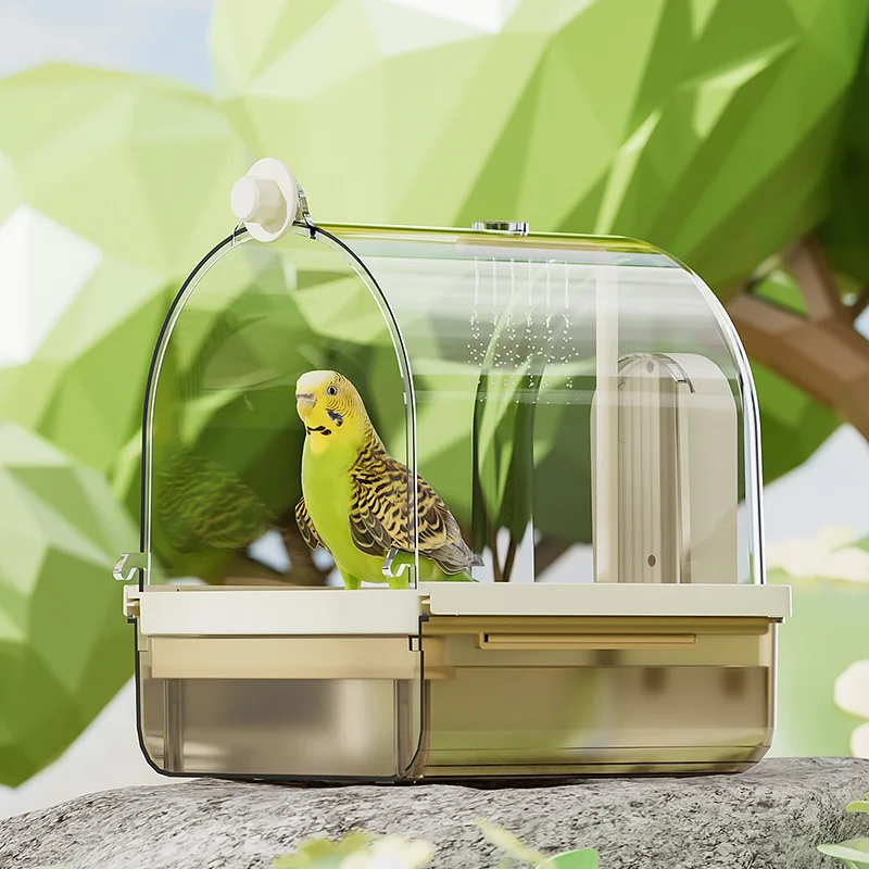 Nový automatický inteligentný papagáj Parrot Bird Bird Sprchovací závesný vaňa vtáky Adsule for Bird Canary Budgerigar Cockatiel Lovebird