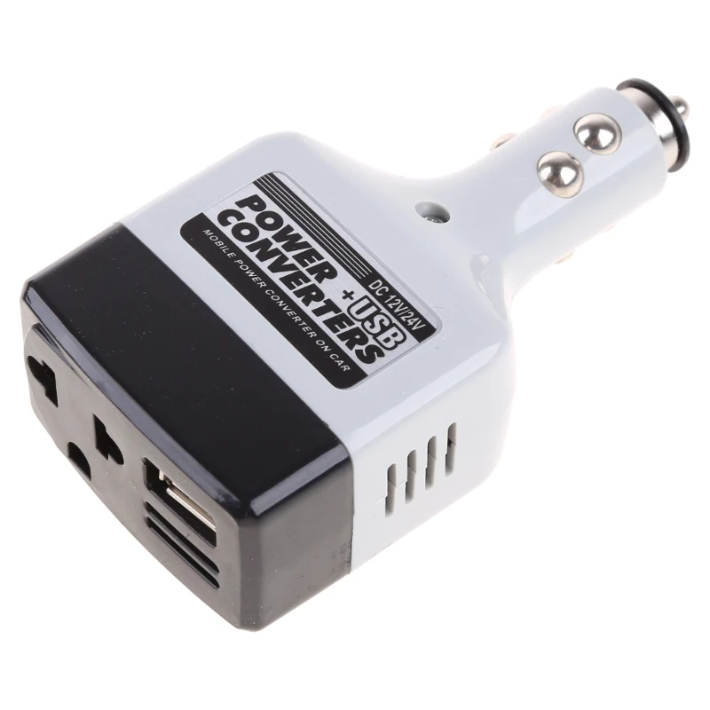 Nový automobilový nabíjací adaptér DC 12V na AC Converter 220V Nabíjačka s USB