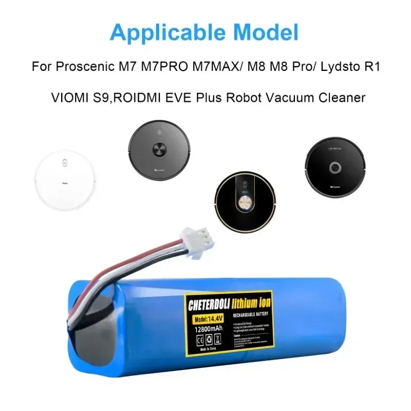 Nový batéria PROSCENIC M7PRO, M7max, M8PRO, Lydsto R1, Viomi S9, Roidmi Eve Plus robotický vysávač LI-ION BATTERICKEJ 14,4V 6800MAH