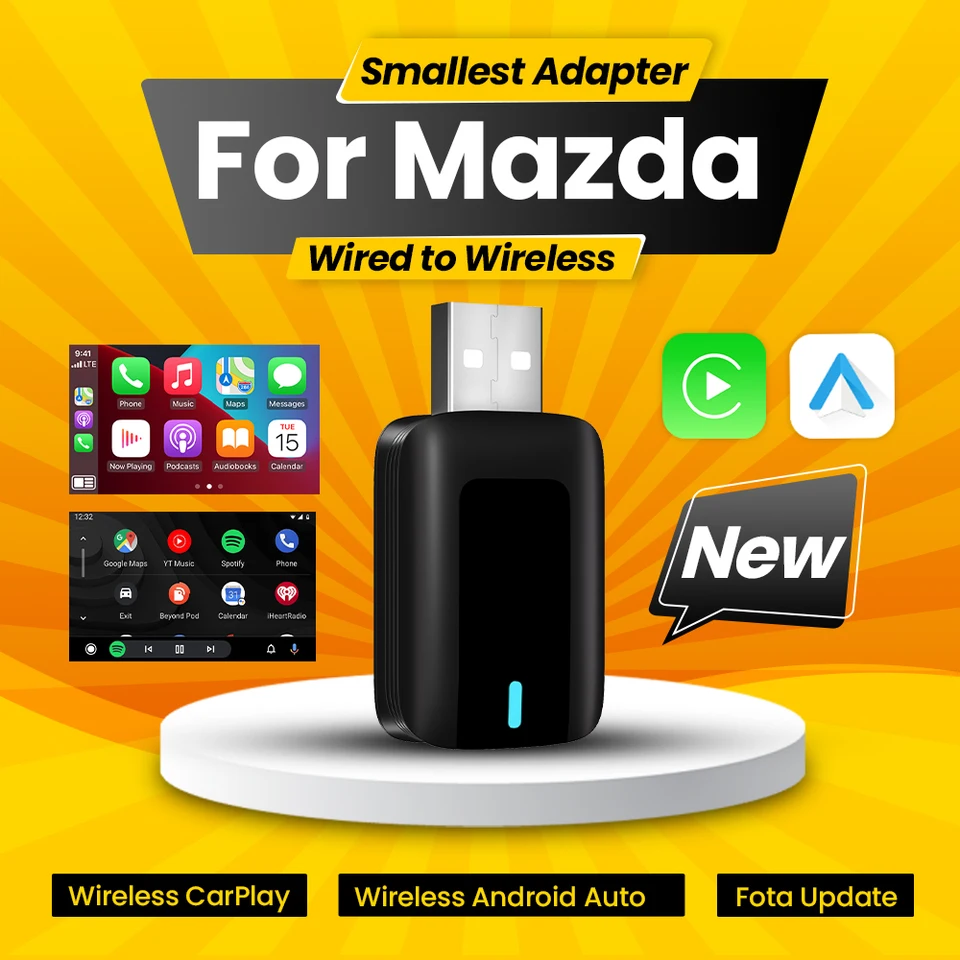 Nový bezdrôtový bezdrôtový CarPlay Android Auto bezdrôtový adaptér Plug and Play Dongle pre Mazda CX - 5 CX -9 MX-5 CX - 3 CX30 MX -30 CX -90