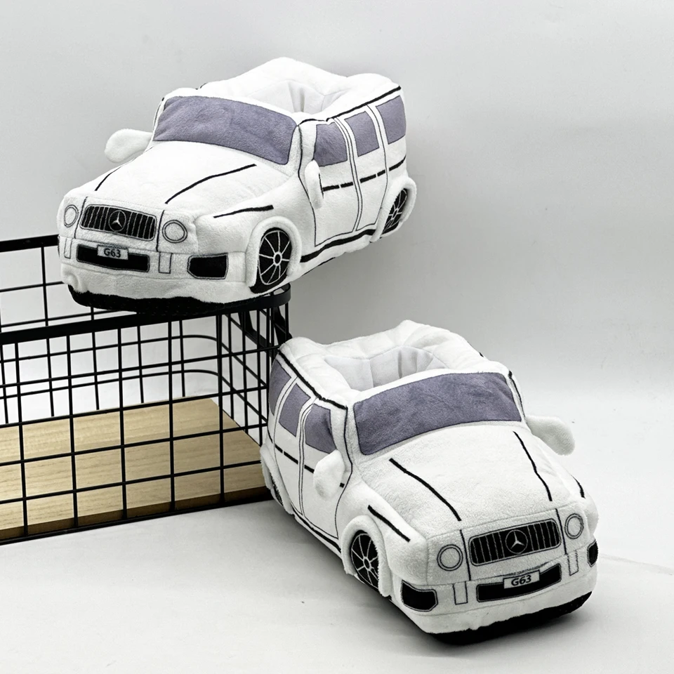 Nový biely kreatívny športový automobil Cotton Mop Indoor One Veľkosť vyhovuje všetkým papuče pre mužov aj ženy, darček pre dámsku obuv s vysokou hodnotou