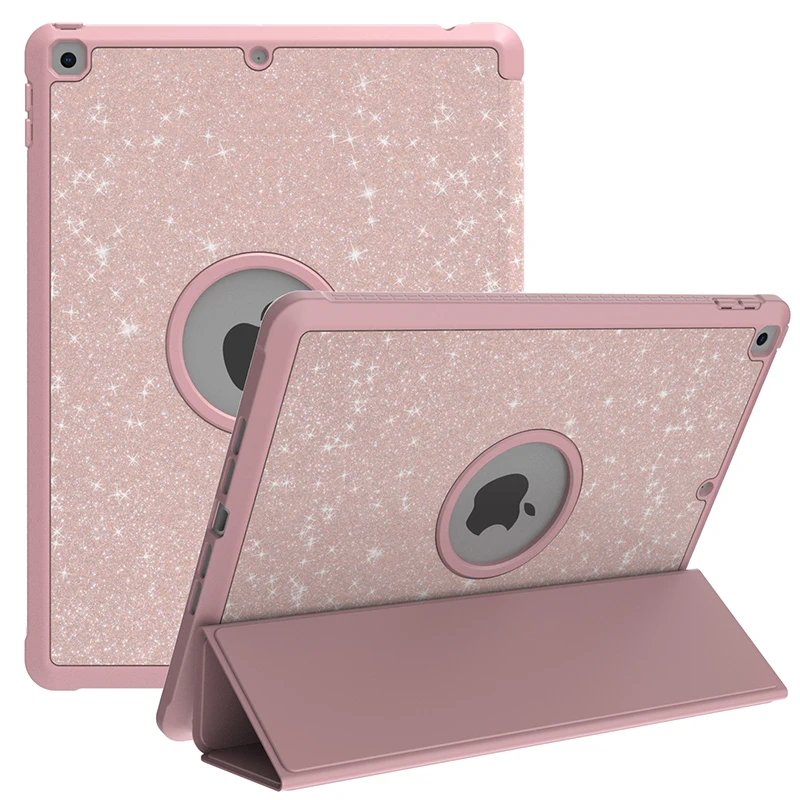 Nový bling trblietavý stojan pre puzdro pre iPad 10.2 7. 8. 9. generácia PU kožený tablet Tablet s ceruzkou držiteľom šokom Fundas
