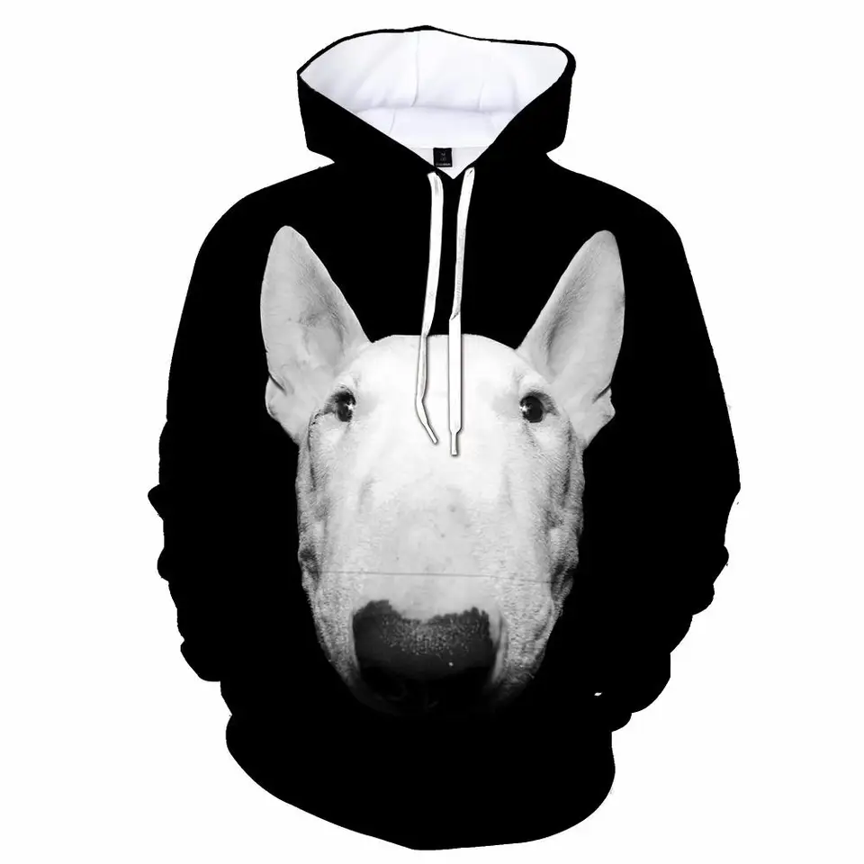 Nový Bull Headstock Pattern Hoodie Pet Dog 3D tlač Pánske a detské mikiny s dlhým rukávom