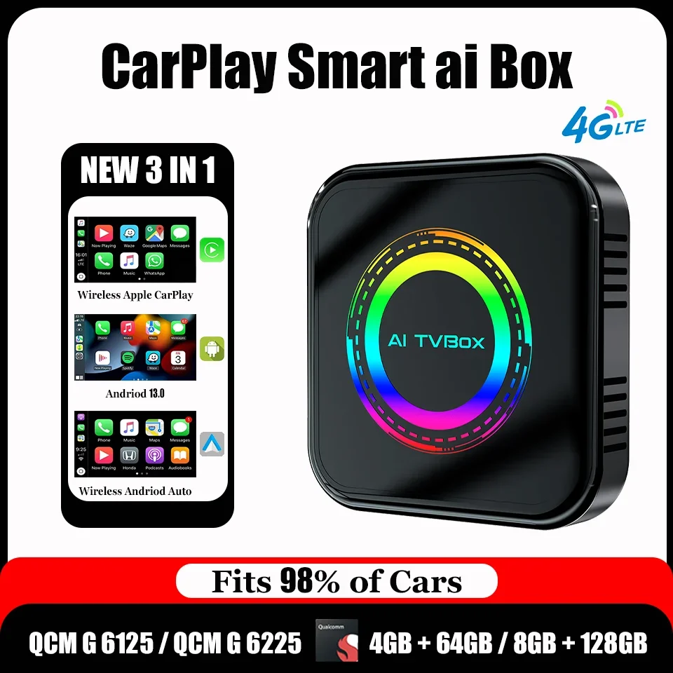 Nový CarPlay AI Box Andriod 13.0 Apple CarPlay Android Auto 3-v-1 inteligentné auto multimediálny box vstavaný Netflix YouTube Google Play