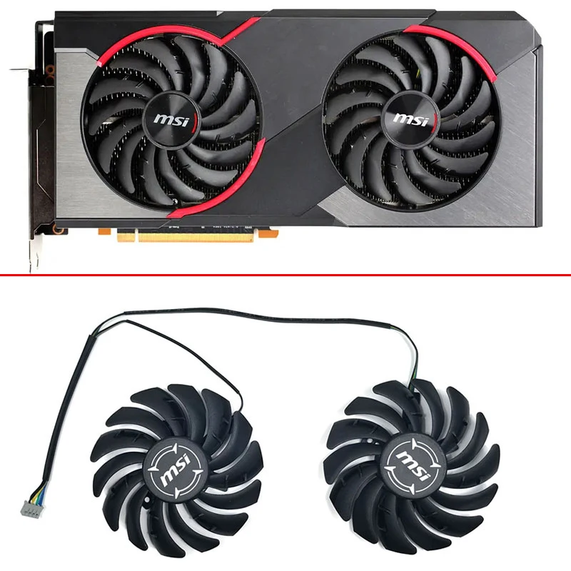 Nový chladiaci ventilátor pre MSI RX 5700 5600 XT Gaming Graphics Card Nahradenie 95 mm 4pin DC 12V 0,4A PLD10010S12HH GPU ventilátor GPU