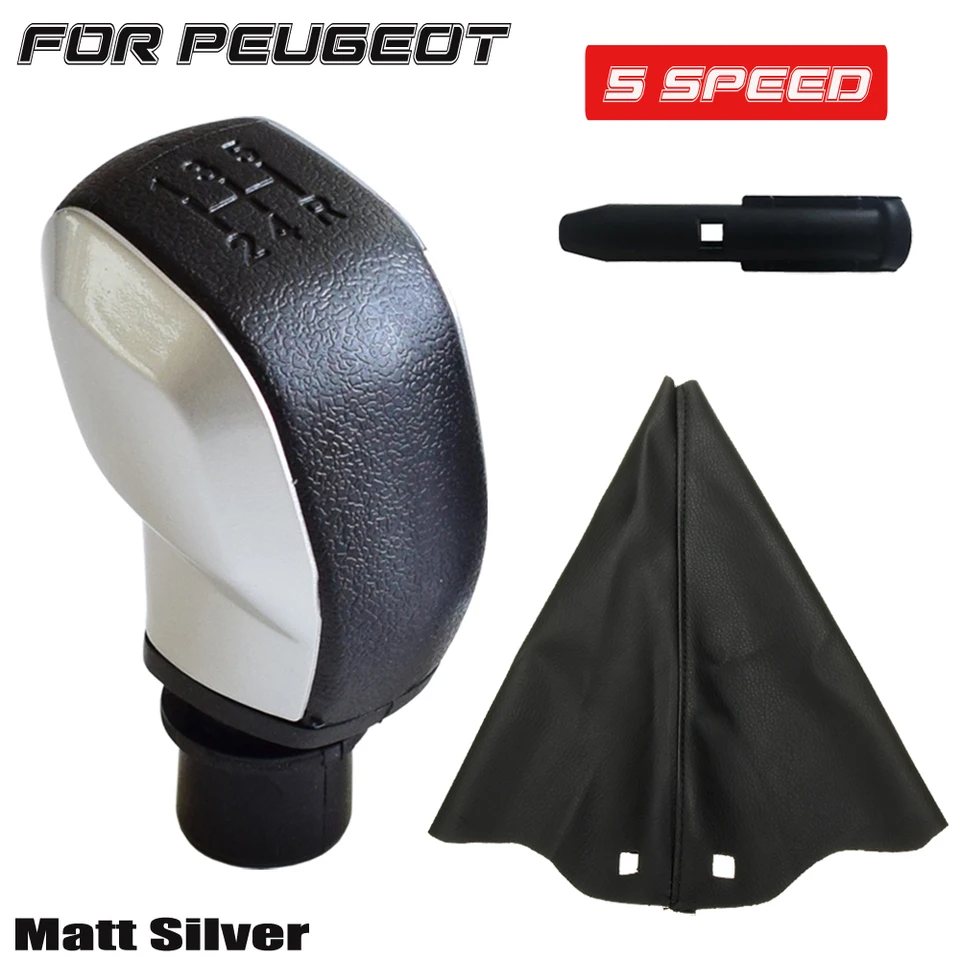Nový chrómový automobil ABS Shib Shift Manual 5 Rýchlosť pre Peugeot 106 206 306 406 107 207 307 407 301 308 2008 s gaiterovým krytom