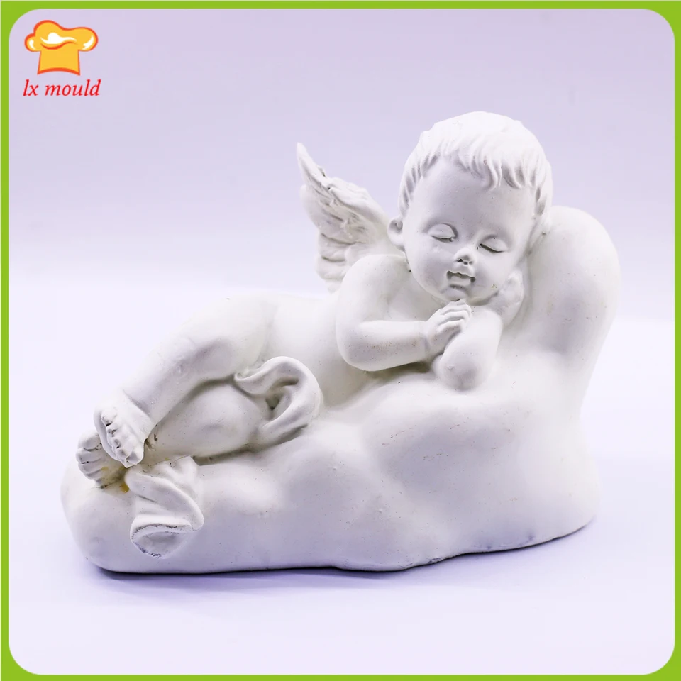 Nový cloud Cloud Angel Silikone Fold Doll Doll Sviečka Aromaterapeuta Mydlová pleseň domáce pečenie remeselníkov