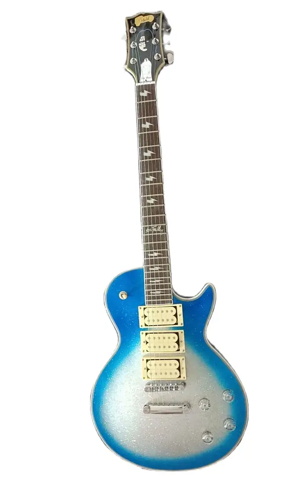 Nový CNBALD LP ACE Frehley Custom Electric Guitar Glitter Blue/Silver Burst Doruca Doručenie za 3 dni