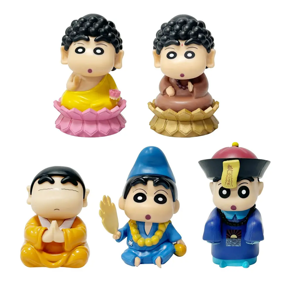 Nový Crayon Shin-Chan Anime figurín Cos Buddha akčná postava PVC Ručne vyrobený model hobby hračky Zbierka bábiky k narodeninám darček k narodeninám