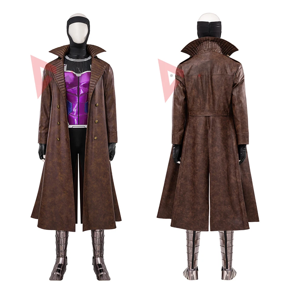 Nový Deadpooling 3 Gambit Cosplay kostým Man Leather Trench Coat Coat Set Vesta Sucksuit Coat Shoes Covers pre hru na mieru vyrobený