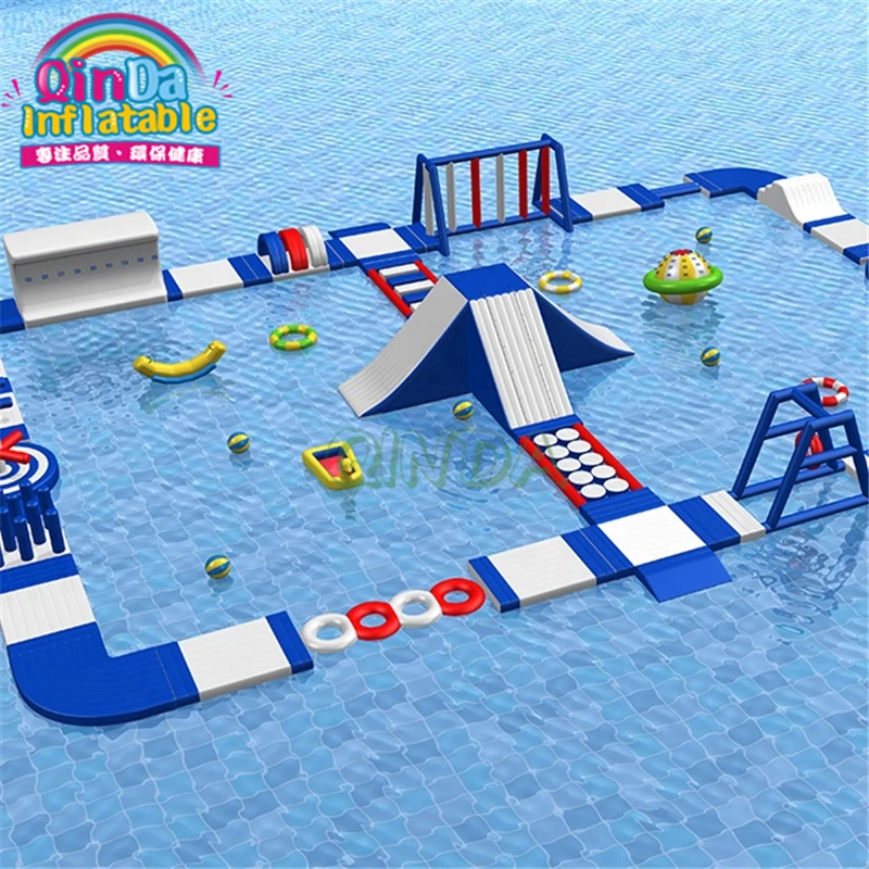 Nový dizajn nafukovací vodný ostrov plávajúce Aqua Park Beach Lake Použitie