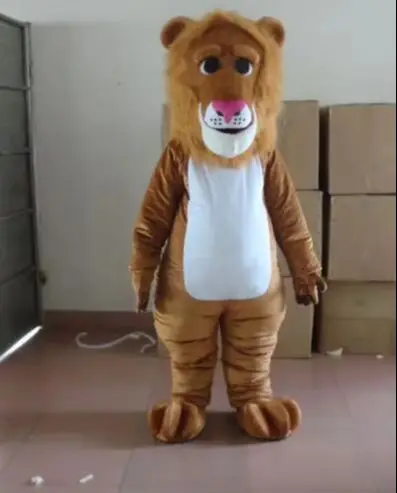 Nový dospelý Deluxe Brown The Lion Party Mascot kostým vianočné luxusné šaty Halloween maskot kostým zadarmo loď