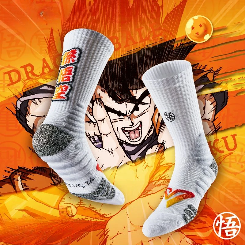 Nový dragon loptu syn goku karikatúra kreatívny anime filmový charakter profesionálny basketbalový ponožky Prispôsobené športové pančuchy darček