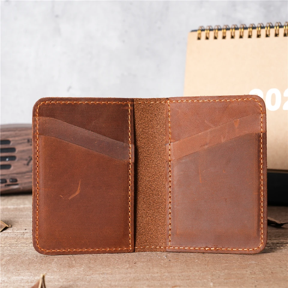 Nový držiteľ kariet Retro 100% prvej vrstvy Cowhide Men-karta Vysoko kvalitný držiteľ kariet Multi slot Slim Money Case Case Case
