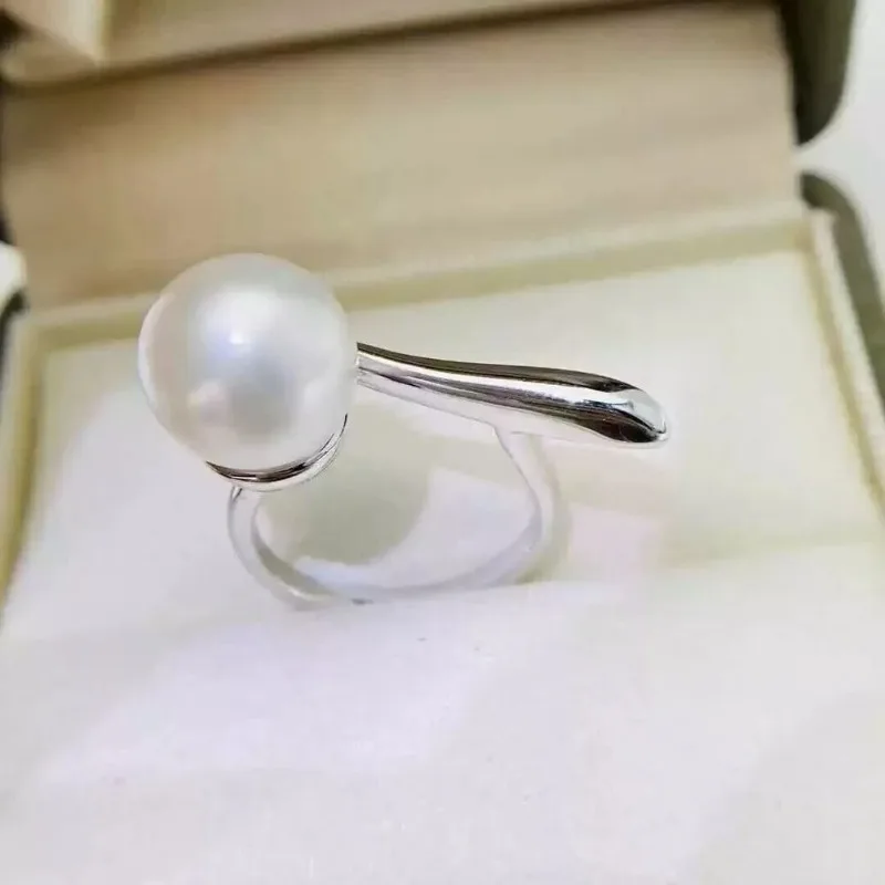 Nový dámsky perlový prsteň z Perla 925 Silver 10-11 mm môže upraviť