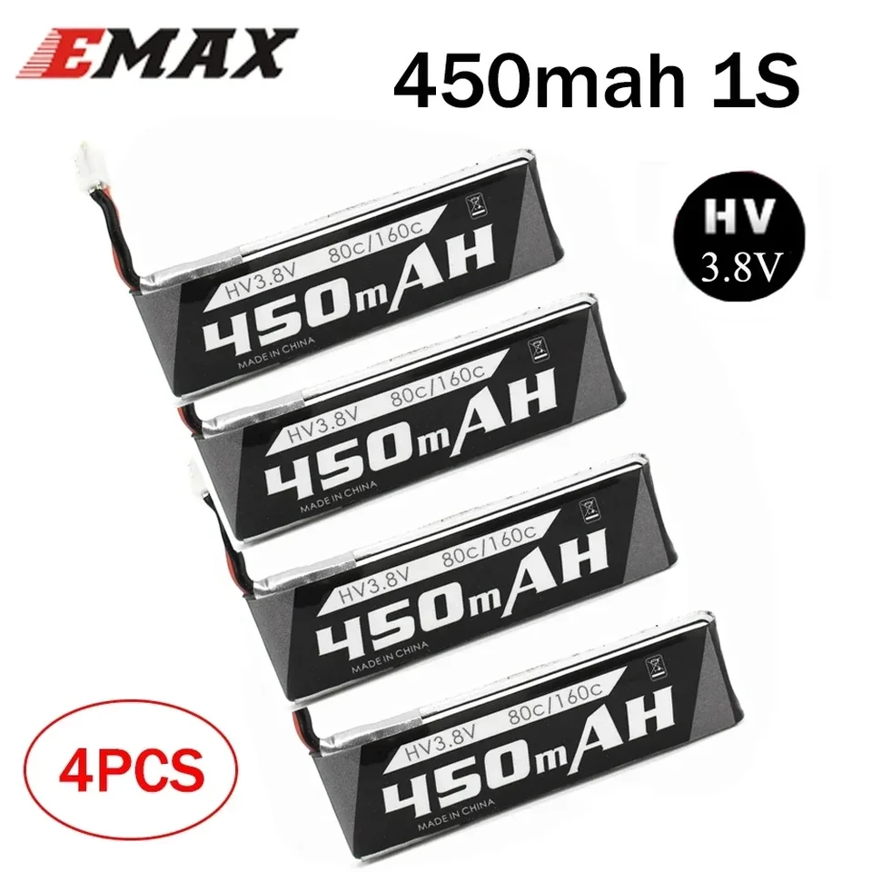 Nový Emax 1S 450MAH 3,8 V 80C/160C HV LiPo batéria PH2.0 Plug pre Tinyhawk II preteky Indoor FPV Racing Drone