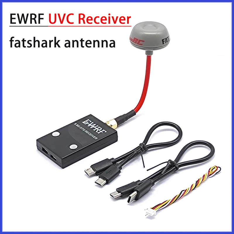 Nový ewrf 56ch Mini FPV OTG prijímač s video downlink pre fatshark anténu UVC pre Android mobilný telefón FPV vysielač RC DRON