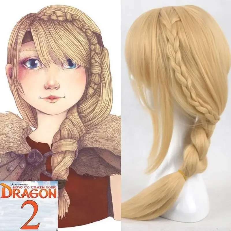 Nový film Ako trénovať svojho Dragon 2 Astrid Long Braid Cosplay parochne pre dámske parochňové čiapky