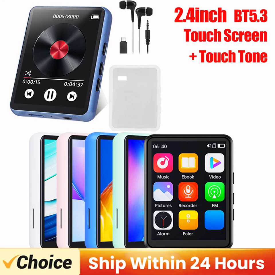 Nový HIFI MP3 prehrávač podpora až do 128 GB Audio Player Bluetooth kompatibilný 5,3 slúchadiel zahŕňal hlasový rekordér pre deti dospelých