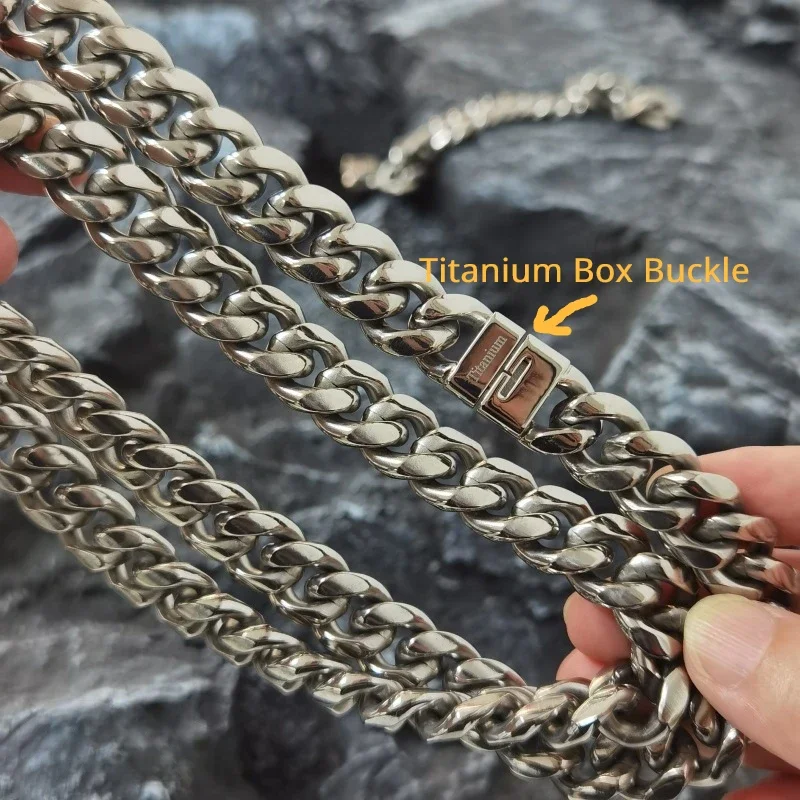 Nový hip-hop 14 mm TA1 Pure Titanium Náramok a náhrdelník pre mužov Ženy Miami Kubánsky reťazec náhrdelníkov