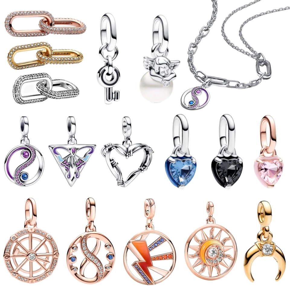 Nový Hot Fit Original Pandora Me Series Series Series náramok Me Charm Pendant for Women DIY šperky minimalistické gif
