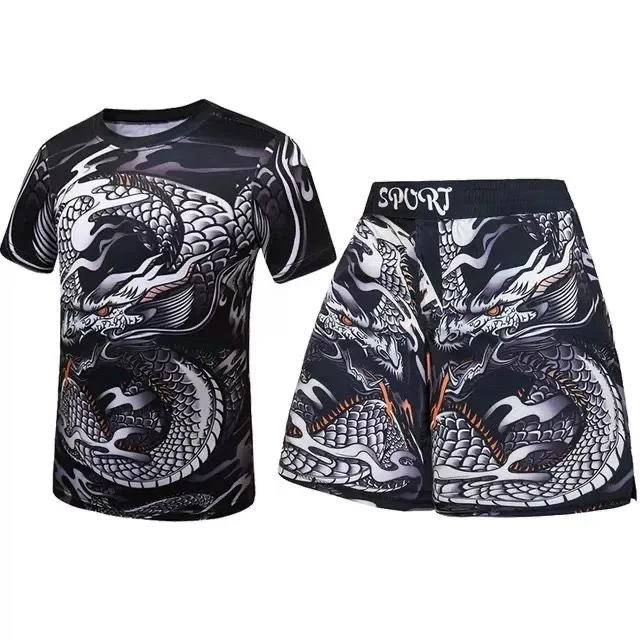 Nový Hot MMA Boxing Krátke rukávy Detské obleky Športové pánske a dámske obleky UFC Fighting Priedušné rýchle suché školenie