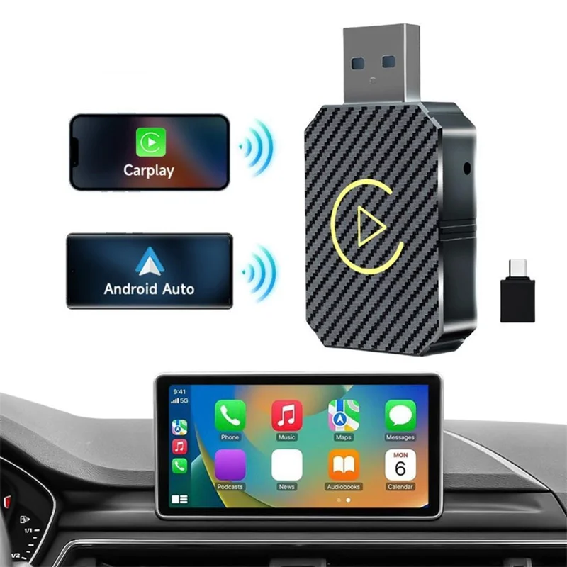Nový inteligentný bezdrôtový CarPlay Android Automatic Adapter CarPlay AI Box Plug & Play Wireless Dongle pre Wed CarPlay/Andriod Auto Cars