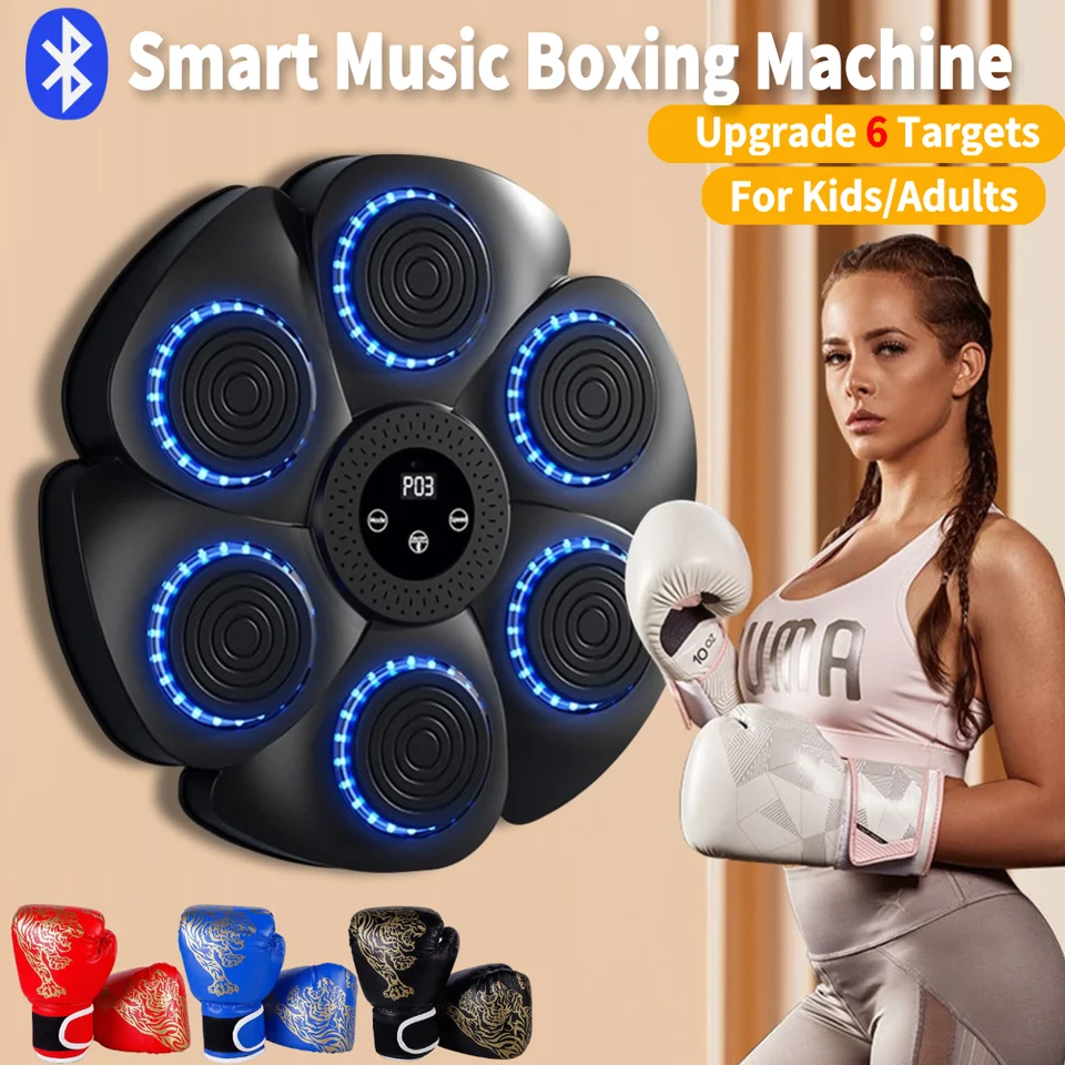 Nový inteligentný hudobný boxový stroj pre dospelých/deti Športová fitnes box Tréner domáce cvičenie Response Training Boxing Wall Target