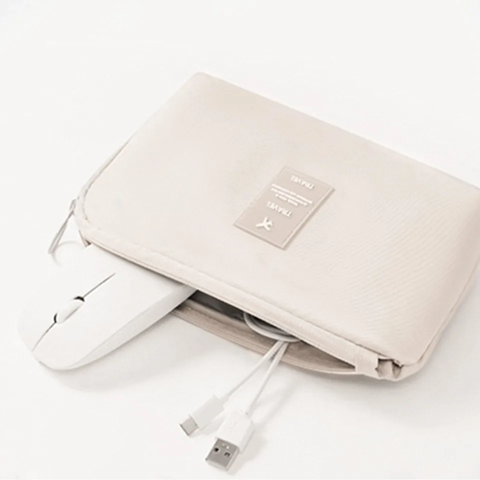 Nový jednoduchý kozmetický vrecko Prenosný multifunkčný dátový kábel vrecko Travel Mobile Digital Devices USB Line Organizátor slúchadiel