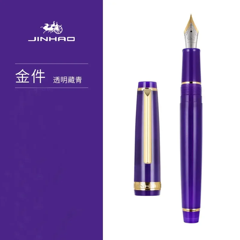 Nový Jinhao 82 Fountain Pen Nib Akryl Ef f School Office Supplies Písanie Písanie zlatých klip Transparent Series