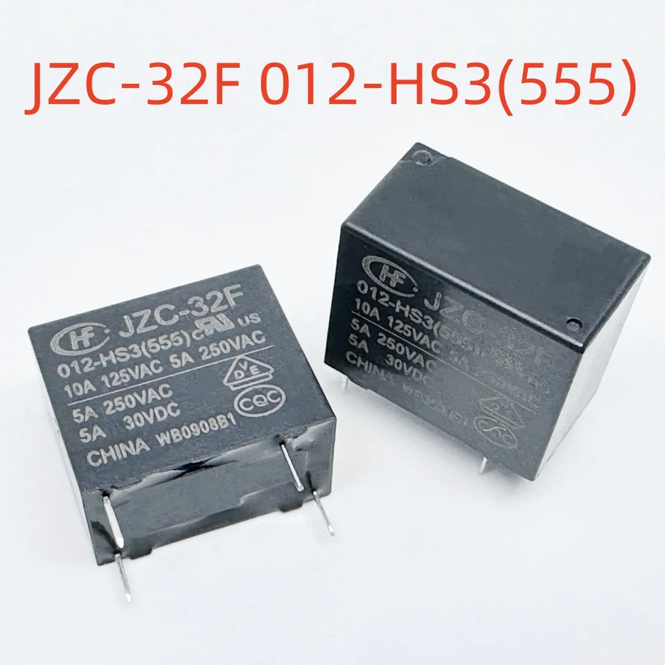 NOVÝ JZC-32F 005/009/012/024-HS/HS3/HSQ/HSL3/HSLQ3/(555) (101) (32F-1A-5V/9V/12V-3A/5A/10A) RELE 4PINS
