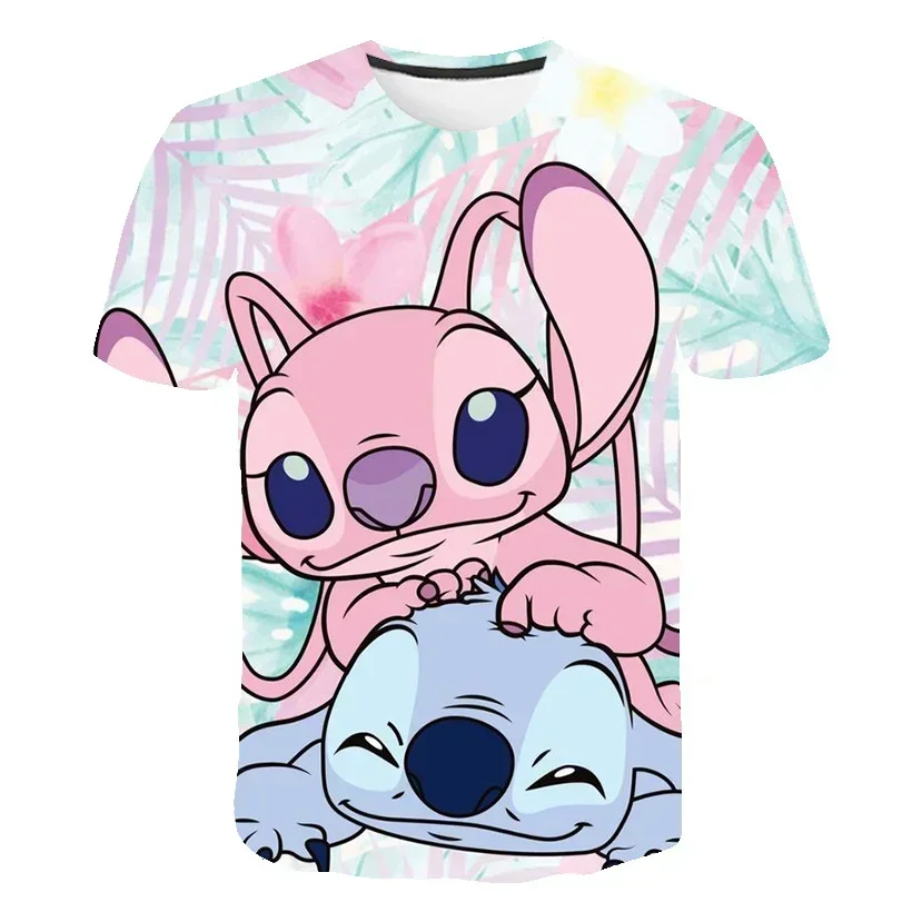 Nový kawaii lilo steh karikatúra T košeľa deti deti steh roztomilé manga tričko y2k grafické tričko dievča chlapca top Tees lilo stich