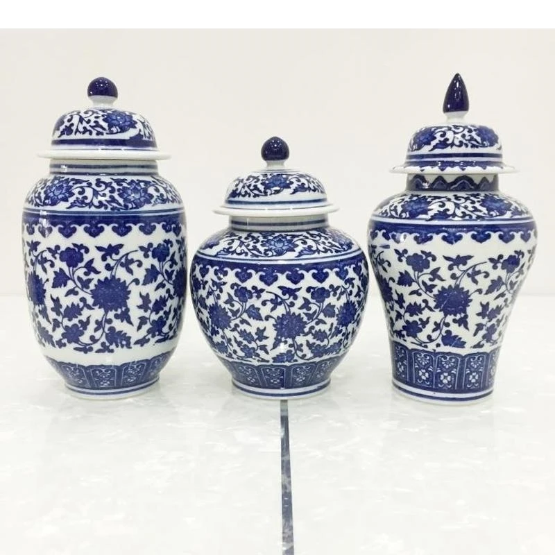Nový keramický čajový hrniec Blue a biele porcelánové výzdoba kávových zrn