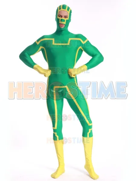 Nový kick-ass spandex superhrdina kostým Spandex Zentai Bodysuit na mieru dospelých