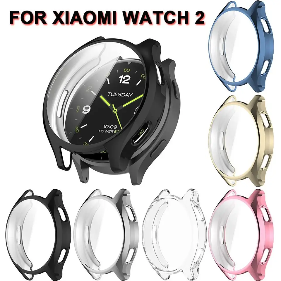 Nový kompletný kryt TPU Smart WatchBand Screen Protector Ochranca Soft Bumper Ochranná škrupina pre Xiaomi Watch 2