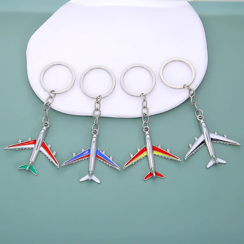 Nový kovový letecký model Klávesnica trojrozmerná darčeková taška Keychain Prívesok Občianske letectvo Darček