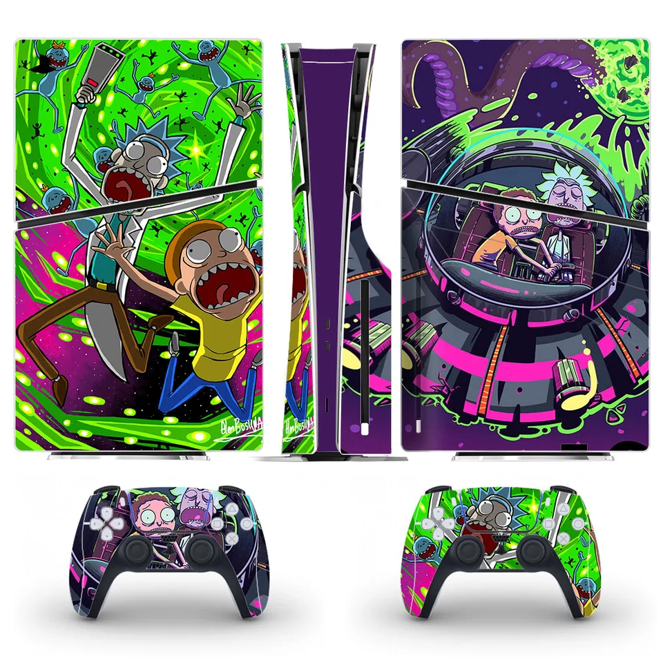 Nový kreslený anime PS5 PS5 Slim Disc Skin Cover Cover pre konzolu a 2 ovládače Nové PS5 Slim Disk Vinyl