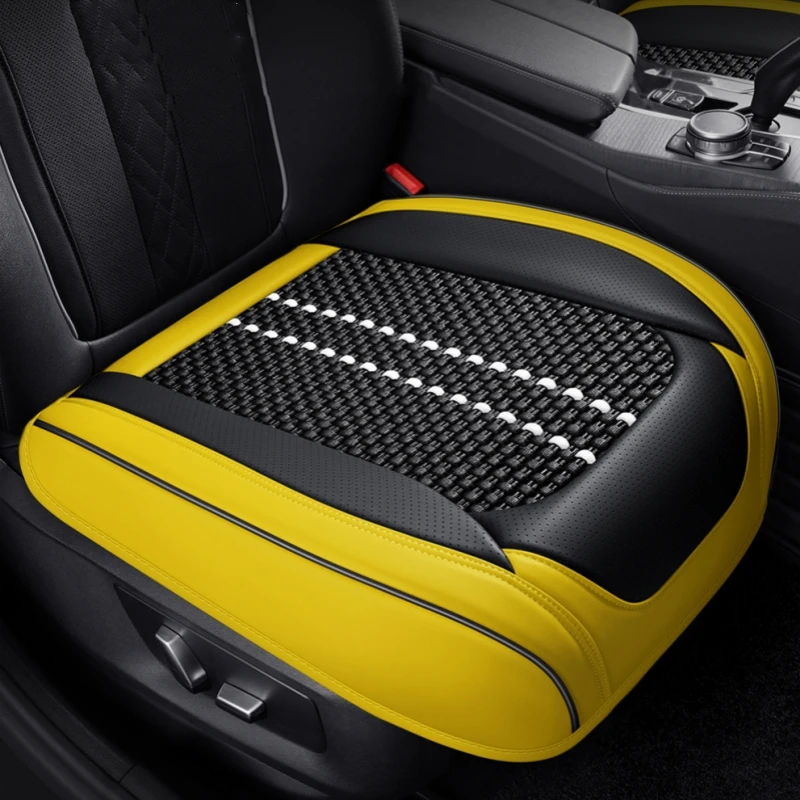 Nový kryt autosedačky Luxusné ľadové hodvábne kožené predné sedadlo Non-Slip Cushion Univerzálny automobil Interiér ochrana sedadla Príslušenstvo
